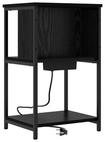 vidaXL Κομοδίνο 2 pcs Μαύρη δρυς 38 x 31 x 61 εκ Επεξεργασμένο ξύλο