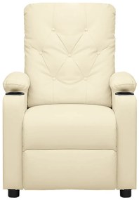 vidaXL Πολυθρόνα Ανακλινόμενη Κρεμ από Συνθετικό Δέρμα