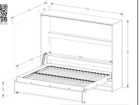 Κρεβάτι τοίχου Aether I -Fusiko-Leuko-120 x 200