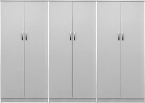 Ντουλάπα εξάφυλλη Athos ΙΙ pakoworld λευκή 240x42x180εκ