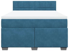 ΚΡΕΒΑΤΙ BOXSPRING ΜΕ ΣΤΡΩΜΑ ΜΠΛΕ 160X200 ΕΚ. ΒΕΛΟΥΔΙΝΟ 3288658