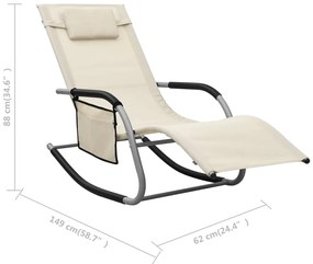 vidaXL Ξαπλώστρα Κρεμ / Γκρι από Textilene