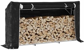 vidaxL Ράφι για καυσόξυλα με κάλυμμα βροχής 200,5x41x110,5 εκ.