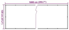 Περίφραξη Μπαλκονιού Εμφάνιση Πέτρας 1000x120 εκ. PVC - Γκρι