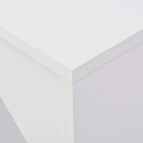 Τραπέζι Μπαρ με Κινητό Ράφι Λευκό 138 x 39 x 110 εκ. - Λευκό