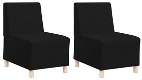 vidaXL Μοναδικός Καναπές χωρίς Χερούλια 2 pcs Μαύρο 55 x 74 x 82 εκ.