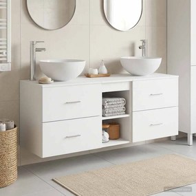 vidaXL Σετ Ντουλαπιών Μπάνιου 3 τμχ. Λευκό 129 x 35 x 80 cm