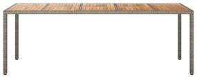 vidaXL Τραπέζι Κήπου για Φαγητό Γκρι 250 x 100 x 75 cm Πολυ ράταν