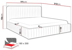 Επενδυμένο κρεβάτι Caniko-Kafe-180 x 200 εκ.