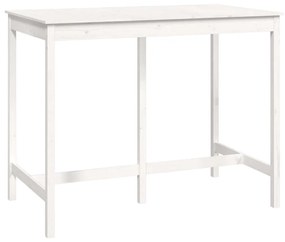 Τραπέζι Μπαρ Λευκό 140 x 80 x 110 εκ. από Μασίφ Ξύλο Πεύκου - Λευκό