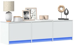 vidaXL Έπιπλο Τηλεόρασης με LED Λευκό 140x34x40 εκ. από Επεξ. Ξύλο