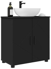vidaXL Ντουλάπι Μπάνιου Μαύρο 61 x 35 x 64 εκ. Επεξεργασμένο ξύλο