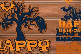 Σετ των 2 Intra απο ξύλο plywood 3mm-4mm πάχος Τρισδιάστατες αποκριάτικες διακοσμήσεις πολλαπλών επιπέδων Δίασταση 15x15 cm INTRAFABR-15950299