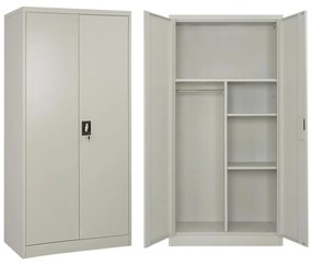 Metallic Wardrobe 90Χ45Χ181 with devide 2Door