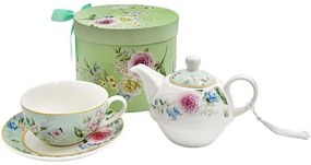 Σετ Τσαγιού Σε Κουτί Δώρου Floral (Σετ 3Τμχ) 374-224-307 16x11cm Multi Κεραμικό