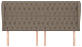 Κεφαλάρι με Πτερύγια Taupe 183x23x118/128 εκ. Υφασμάτινο - Μπεζ-Γκρι