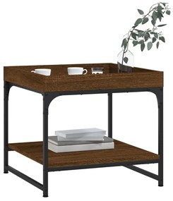 vidaXL Τραπεζάκι Σαλονιού Καφέ Δρυς 49,5x49,5x45εκ. Επεξεργ. Ξύλο
