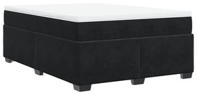 vidaXL Κρεβάτι Boxspring με Στρώμα Μαύρο 140x190 εκ. Βελούδινο