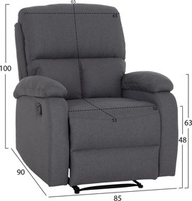 ΠΟΛΥΘΡΟΝΑ RELAX DIONI HM3296.01 ΓΚΡΙ ΥΦΑΣΜΑ 85x90x100Υεκ.