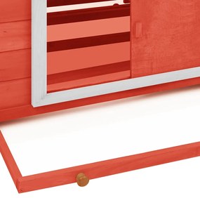 vidaXL Κοτέτσι Κόκκινο &amp; Λευκό 150x96x110 εκ. από Μασίφ Ξύλο Ελάτης