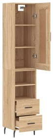 vidaXL Μπουφές Sonoma δρυς 34,5 x 34 x 180 εκ. από Επεξεργασμένο Ξύλο