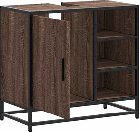 vidaXL ντουλάπι νιπτήρα μπάνιου καφέ δρυς 65x33x60 cm