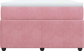 vidaXL Κρεβάτι Boxspring με Στρώμα Ροζ 120x200 εκ. Βελούδινο