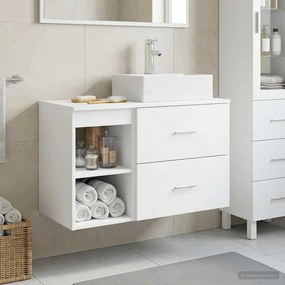 vidaXL Σετ Επίπλων Μπάνιου 2 pcs Λευκό Επεξεργασμένο Ξύλο
