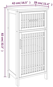 vidaXL Ντουλάπι Μπάνιου 42 x 29 x 82 εκ. από Μασίφ Ξύλο Καρυδιάς