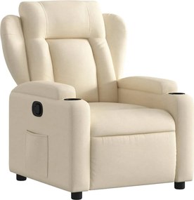 vidaXL Πολυθρόνα Ανακλινόμενη με Κρεμ Ύφασμα από Ύφασμα