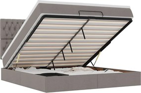 vidaXL Οθωμανικό κρεβάτι με στρώμα Taupe 180x200cm ύφασμα