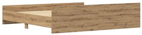 vidaXL Σκελετός Κρεβατιού artisan δρυς 200 x 200 cm Επεξεργασμένο ξύλο