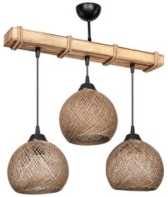 Ceiling light Fiona Ε27 walnut-beige 50x20x63cm 50x20x63 εκ.