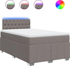 vidaXL Κρεβάτι Boxspring με Στρώμα Taupe 120x200 εκ. Υφασμάτινο