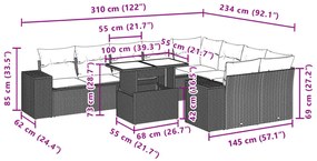 ΣΕΤ ΚΑΝΑΠΕ ΚΗΠΟΥ 10 ΤΕΜ. ΜΠΕΖ ΣΥΝΘΕΤΙΚΟ ΡΑΤΑΝ ΜΕ ΜΑΞΙΛΑΡΙΑ 3269389