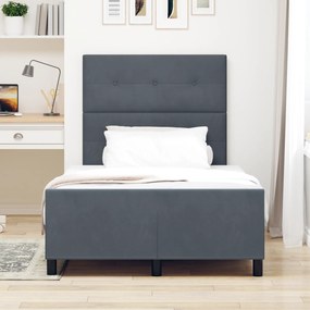 vidaXL Κρεβάτι Σκελετός Σκούρο Γκρι 120x190 εκ Βελούδο