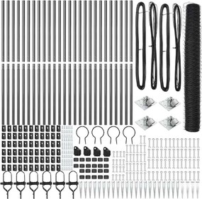 vidaXL Στύλος Περιφράξεων Γκρι 50 x 1,4 μ (50 mm πλέγμα)