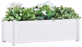 vidaXL Ζαρντινιέρα Υπερυψωμένη Λευκή 100 x 43 x 35 εκ. Πολυπροπυλένιο