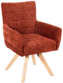 Πολυθρόνα Gazer HM9845.06 66x63x91cm Terracotta Rubberwood,Fabric