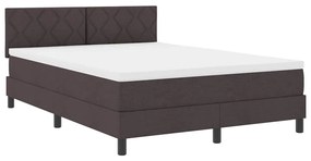 vidaXL Κρεβάτι box spring με στρώμα Σκούρο Καφέ 140 x 200 cm ύφασμα