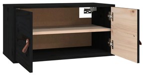 vidaXL Ντουλάπι Τοίχου Μαύρο 60x30x30 εκ. από Μασίφ Ξύλο Πεύκου