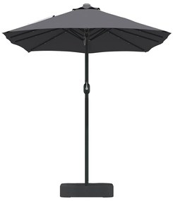 vidaXL Ομπρέλα Κήπου Ανθρακί 385 x 209 x 244 εκατοστά ύφασμα