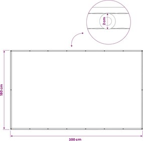 vidaXL Αδιάφανο σκίαστρο μπαλκονιού 180 x 300 cm