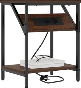 vidaXL Κομοδίνο Καφέ δρυς 38 x 30 x 48 εκ. Επεξεργασμένο ξύλο