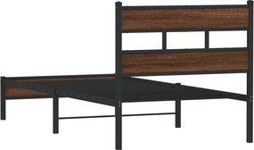 vidaXL Πλαίσιο Κρεβατιού Χωρ. Στρώμα Καφέ Δρυς 75x190εκ Επεξ. Ξύλο