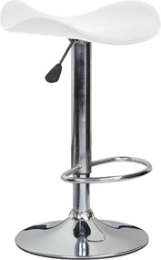 SADDLE Σκαμπό BAR, Βάση Χρώμιο, Pvc Άσπρο, Ρύθμιση Ύψους, Περιστρεφόμενο   2τμχ