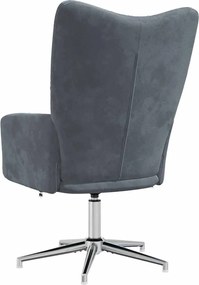 vidaXL Πολυθρόνα Relax Σκούρο Γκρι Βελούδινη