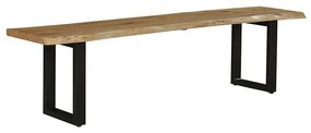 Παγκάκι Stiles pakoworld μασίφ ξύλο ακακίας 3.5εκ καρυδί-μαύρο 180x40x45εκ