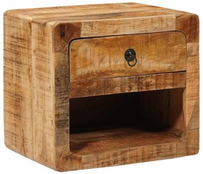 vidaXL Τοίχου κομοδίνο με ράφι Καφέ 40 x 30 x 36 εκ. Μασίφ ξύλο μάνγκο