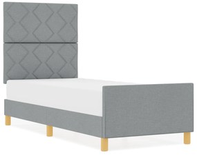 vidaXL Κρεβάτι Φωτεινό Γκρι 80x200 εκ. Υφασμάτινο